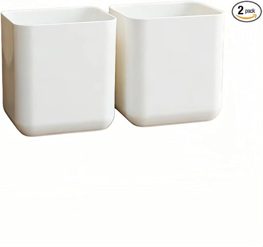 Remote Control Holder Wall Mount, TV/AC Controller Holder, Self Adhesive Wall Mounted Storage Container Perfect for Home, Office, School, No Drill Needed (2 Pcs White)