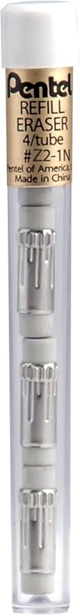 Pentel Mechanical Pencil Eraser Refills, 20 Erasers - 5 Tubes Per Pack, 4 Erasers Per Tube