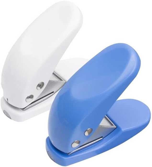 Punch Single Hole Puncher Mini Portable Manual Can 10 Sheets of Paper Multi-Function Student File Ticket Punching(OneColor)