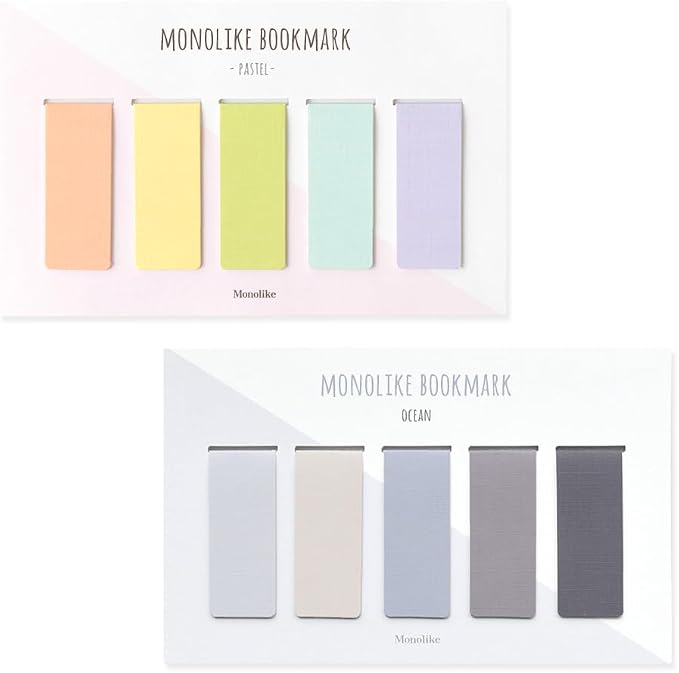 Monolike Magnetic Bookmarks Pastel + Ocean, 10 Pieces