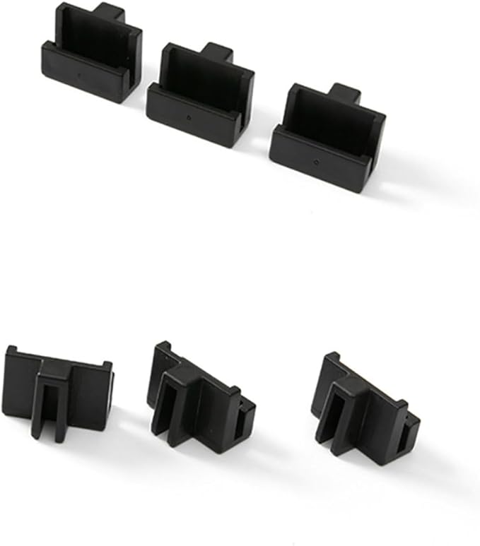 RLECS 10PCS Black Hanging File Rail Clips for Wood Drawers - Specialty Storage File Cabinet Rails, Plastic Drawer Sides