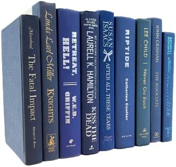 Decorative Accent for Home Decor – Real Books by Color® Interior Styling Piece for Bookshelf, Coffee Table, Design Display (Set of 3, Blue)