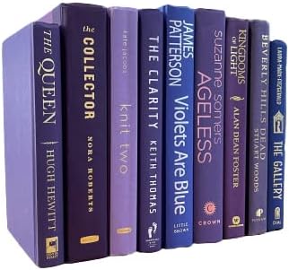 Decorative Accent for Home Decor – Real Books by Color® Interior Styling Piece for Bookshelf, Coffee Table, Design Display (Set of 7, Purple)