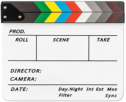 Sedremm Dry Erase Director's Film Movie Clapperboard Slate for Film TV MovieCut Action Scene (10x12in/24.5x30cm),Black