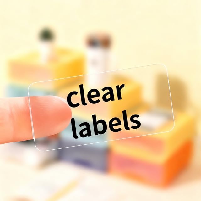 D30 Label Maker Tape Transparent D30 Labels Compatible with Phomemo D30 Thermal Printer, 12x40mm, Self-Adhesive Labeling Tape Print Paper, 3 Rolls/540 PCS