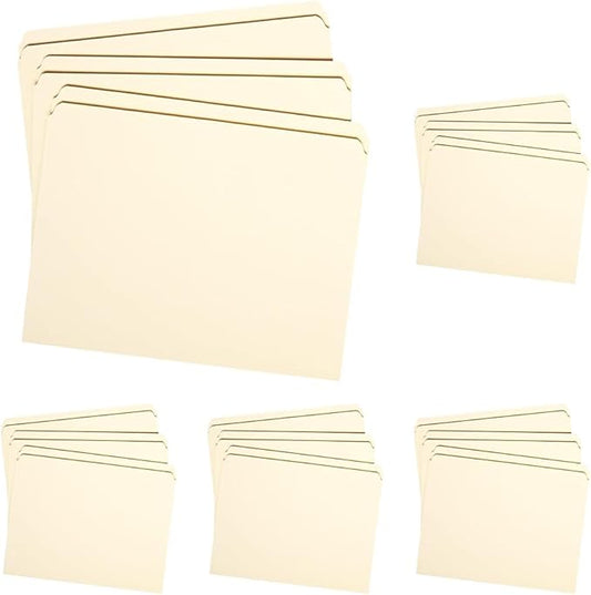 Smead File Folder, Reinforced Straight-Cut Tab (Not Undercut), Letter Size, Manila, 100 per Box (10310) (Pack of 5)