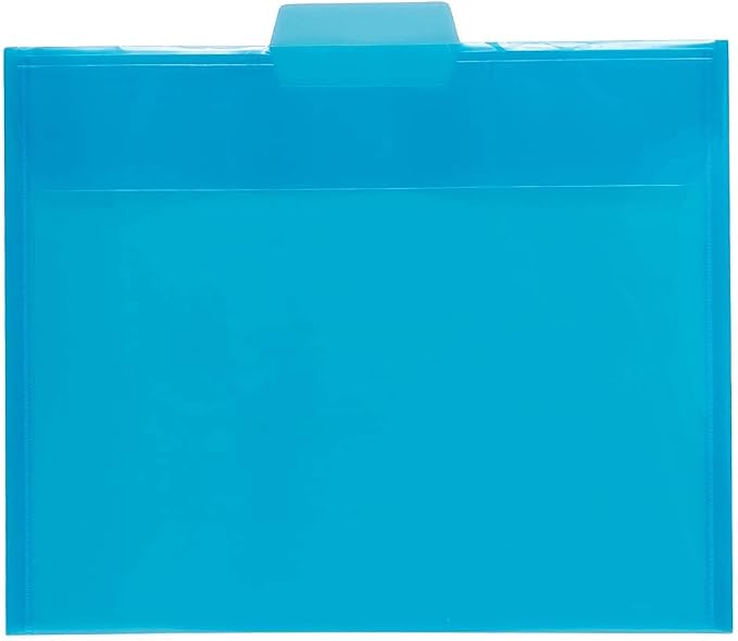 JAM PAPER Plastic File Folders - Letter Size - 9 x 11 1/2 - Assorted Colors - 6/Pack
