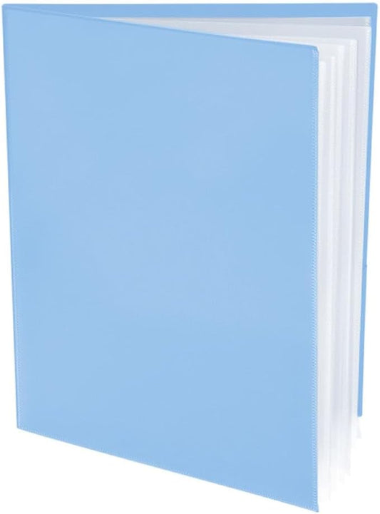 Ultra PRO - 50 Pack Light Blue Heavy Duty 2-Pocket Folders with 6 Clear Internal Pages, Waterproof Poly Project Organizer for School and Office, Fits 8.5 x 11 Letter Size, Customizable Clear Covers