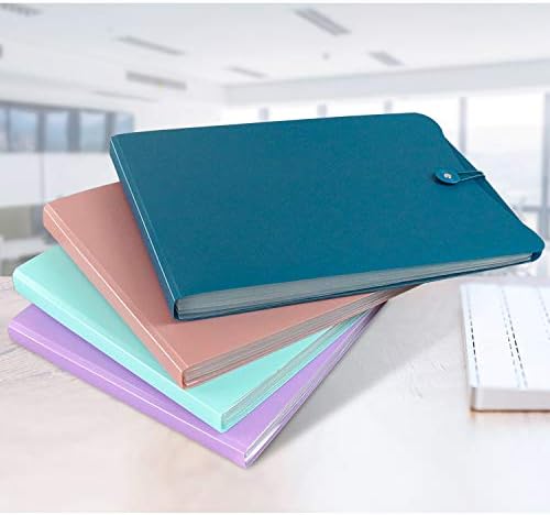 Vertical Expanding Accordion Folder with 7 Pockets Paperwork Organizer Document Wallet Briefcase Business File Organizer Bag A4 Letter Size Elastic Rope Closure Blue
