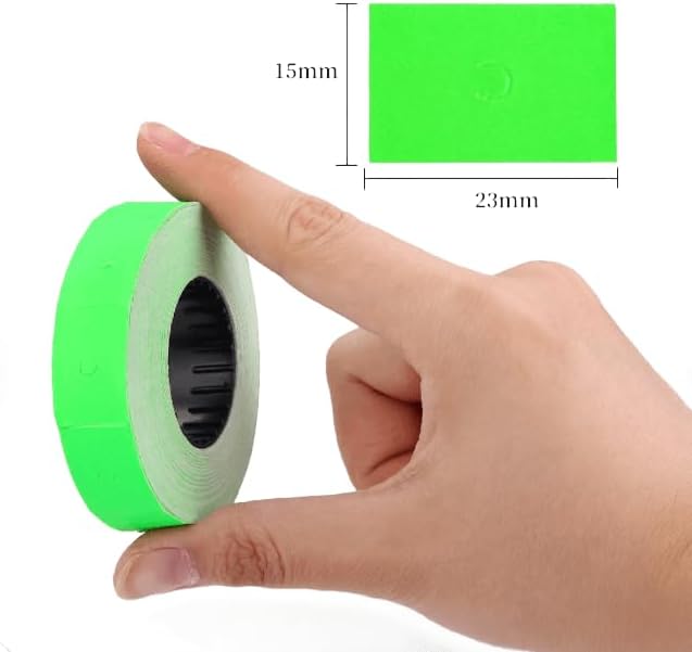 MX-6600 Price Gun Labels, 2 Line Pricemarker Labels Paper for Price and Date Guns, Suitable for MX-6600, MX-6602, G6000, YH-689, 5000pcs-10 Roll (Without Gun) Green