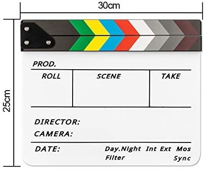 Sedremm Dry Erase Director's Film Movie Clapperboard Slate for Film TV MovieCut Action Scene (10x12in/24.5x30cm),Black