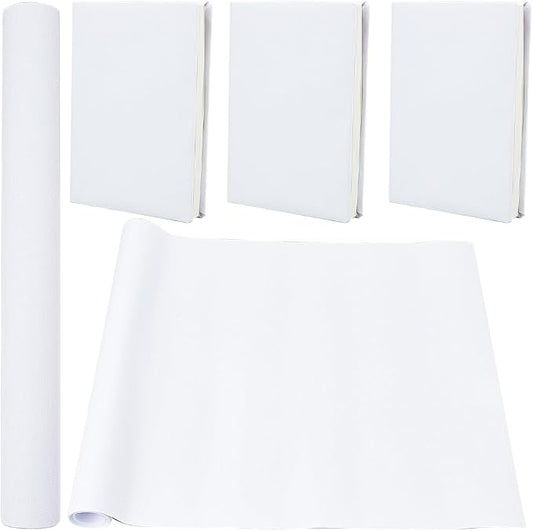 CRASPIRE 51 x 11.8inch Linen Book Cloth for Book Binding Fabric Surface Paper Backed Bookcover Album Scrapbooking Archival DIY Covering Protector Bookcloth Bookbinding Supplies Linen White