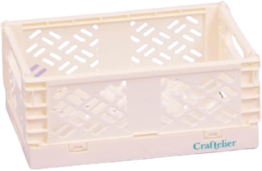 Craftelier - Box for Organisation and Storage of Craft Materials | Foldable and Stackable Design | Small Size - Open Box Measures 13,5 x 9,5 x 9,5 x 5,5 cm - Colour White