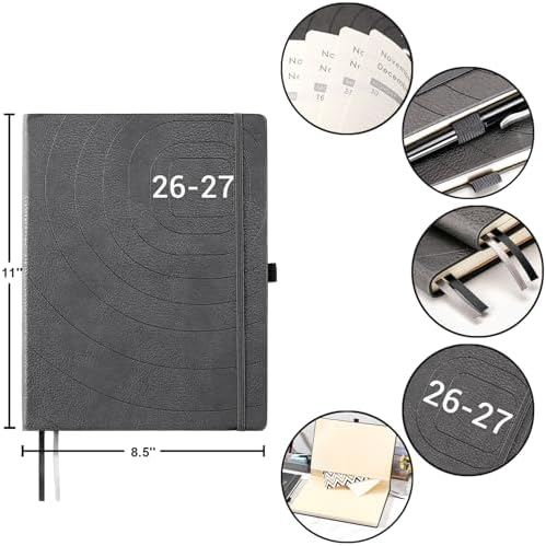 2026-2027 Planner-Weekly & Monthly Planner 2026-2027 with Pen Loop, to Achieve Your Goals & Improve Productivity, Jul 2026 - Jun 2027, Thick Paper, Inner Pocket, 8.5" x 11" - Grey