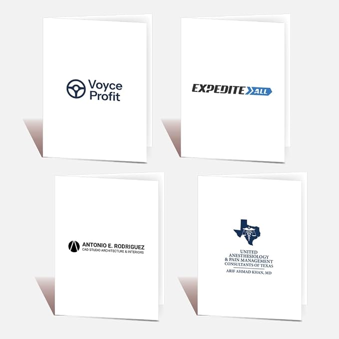 Custom Printed Pocket Folders - 9″ x 12″ Presentation Folders with Two Inside Pockets & Business Card Slot - Gloss Finish, Full‑Color Logo & Text - Ideal for Real Estate, Small Businesses - Pack of 30