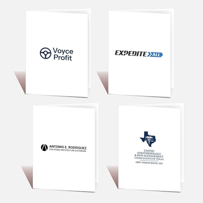 Custom Printed Pocket Folders - 9″ x 12″ Presentation Folders with Two Inside Pockets & Business Card Slot - Gloss Finish, Full‑Color Logo & Text - Ideal for Real Estate, Small Businesses - Pack of 15