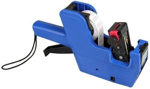 Kubert® Mx-5500 Single Row Labeler Price Tag Label Gun + Ink Roller + Single Row Label Paper Price Sticker Roll for Offices & Markets Model: Office Supply Store (Blue)