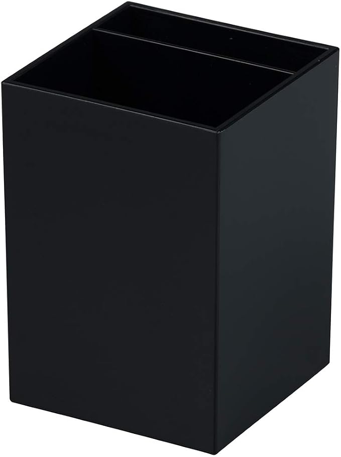 JAM PAPER Plastic Pen Holder - Black - Desktop Pencil Cup Sold Individually