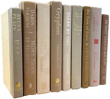 Decorative Accent for Home Decor – Real Books by Color® Interior Styling Piece for Bookshelf, Coffee Table, Design Display (Set of 9, Neutral)