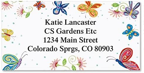 Colorful Images Floral Butterfly Return Address Mailing Labels, Personalize with Name & Addresses, Set of 144 Self Adhesive, Easy Peel Flat Label Sheets, 1⅛" x 2¼", 1 Design