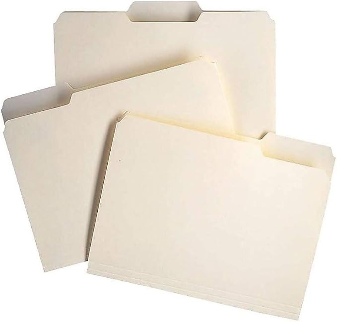 Staples 100% Recycled Heavyweight Reinforced File Folders, 1/3-Cut Tab, Letter Size, Manila, 50/Box (ST452830/452830)