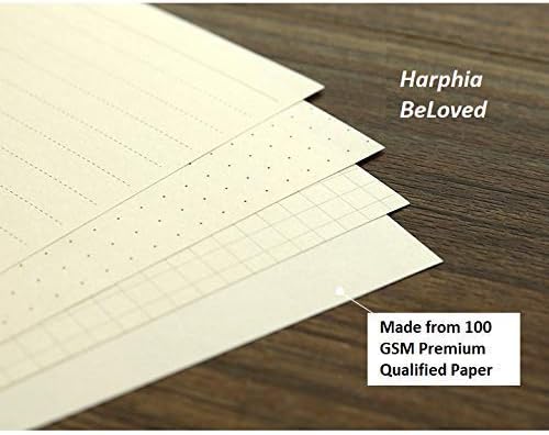 A6 Planner Refill Paper,3.58-x-6.77",100gsm Paper, 80 Sheets(160 Pages),Dot/Line/Grid/Blank Designs Included, for 6 Holes Filofax, 6 Holes Binders(Harphia,SCB-816-A6)