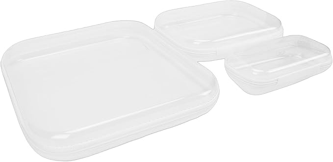ZJchao 6Pcs Clear Hard Shell Zipper Case Set, 3 Sizes Water Proof Travel Storage Pouches with Dual Way Zippers for Makeup Toiletries Office Supplies (6 Pieces)