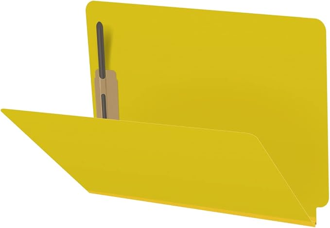 25 Pt. Pressboard Classification Folders, Full Cut End Tab, Letter Size, No Dividers, Yellow (Box of 25)