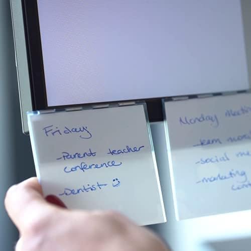 Bravestorming Mover Erase, Stackable and Magnetic Mini Whiteboard on The Palm, 72x72x3mm, Pack of 4 (Pen Included), Art Supplies for School and Office Projects and Presentations (Orange)