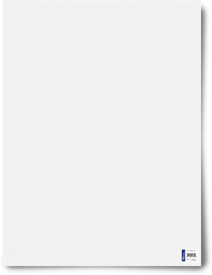 White Poster Board 22x28, Premium 2-Sided Board for School Projects, Arts & Crafts, Water & Fade Resistant for Signs & Presentations, 50 Count