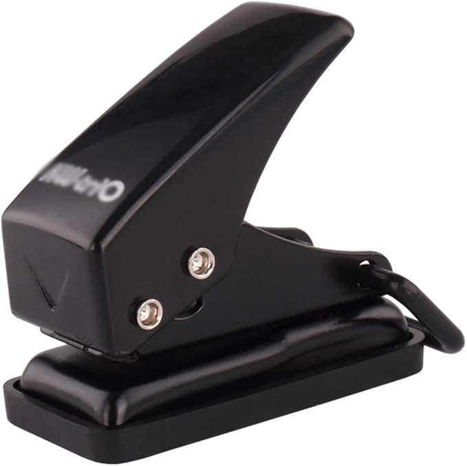 Mini Single Hole Punch Portable Planner Round Binder Label Card Punch Manual Scrapbook Craft DIY Machine Stationery(D)