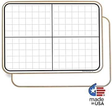 Large Handheld XY Grid Whiteboard. 11" x 17" Double Sided Lapboard. Ideal for Classrooms and Homeschooling.