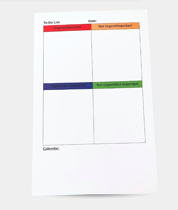 Eisenhower Matrix Planner, Priority To-Do List Notepad with 50 Pages, 8" x 5", Productivity Planner with 4-Quadrant Task Management, Daily Calendar Organizer for Work and Home
