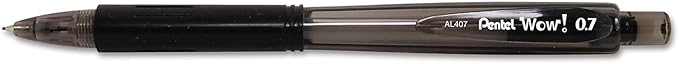 Wow! Pentel 0.7mm Mechanical Pencil with Black Barrel, Box of 12 (AL407A)