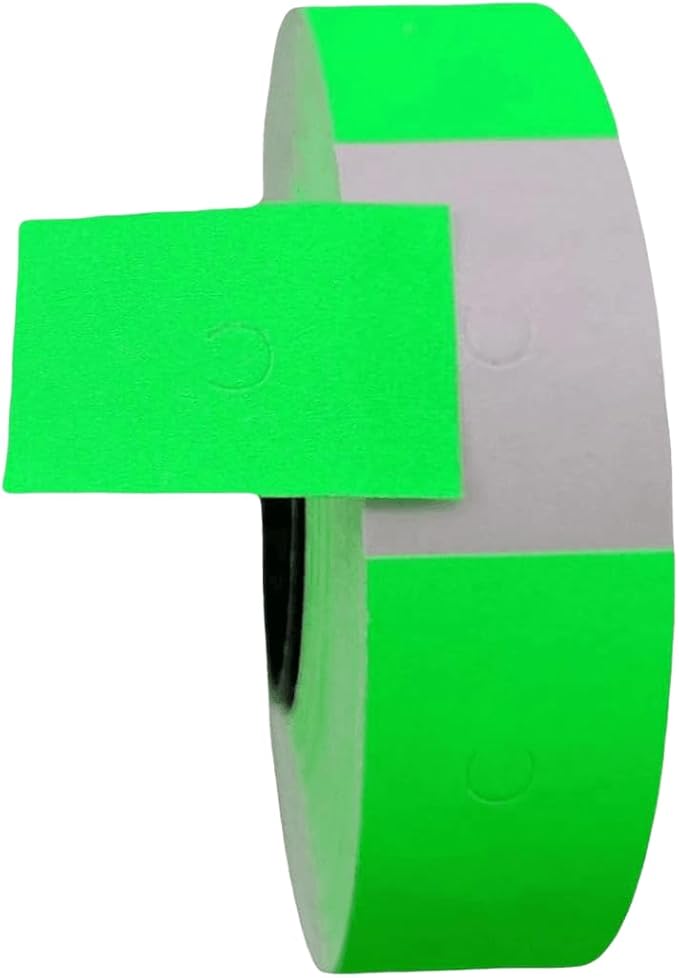 MX-6600 Price Labels | 2 Line White Blank Price and Date Gun Labels with 3 Ink Rolls | 30 Rolls / 15000 Fits MX-6600,MX-6602, YH-689 Guns (Without Gun) (3 Green + 3 Ink Rolls)