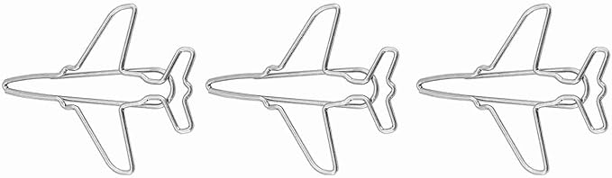 Fydun 10pcs Airplane Shape Paper Clips, Bookmark Marking Tape, Adhesives Fasteners Bookmarks Memo Clamp/Holder Document Organizing Stationery Supplies for Art Projects Scrape Book Office School