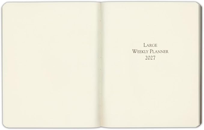 Gallery Leather Large Weekly Monthly Planner 2027, Elegantly Bound Calendar Planner and Notebook with Stylish Gold-Gilded Page Edges, 12 Months - Acadia Hope - 9.75x7.5"