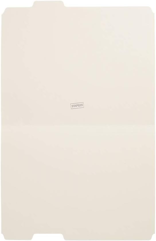 Staples File Folders, Letter Size, 1/5‑Cut Tabs, Assorted Positions, Manila, Durable Paper Stock, 100/Box