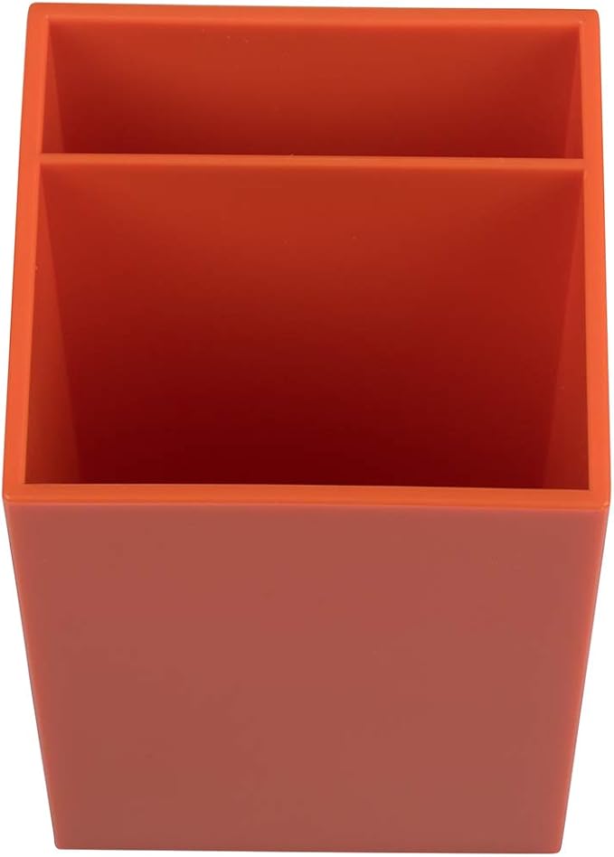 JAM PAPER Plastic Pen Holder - Orange - Desktop Pencil Cup Sold Individually