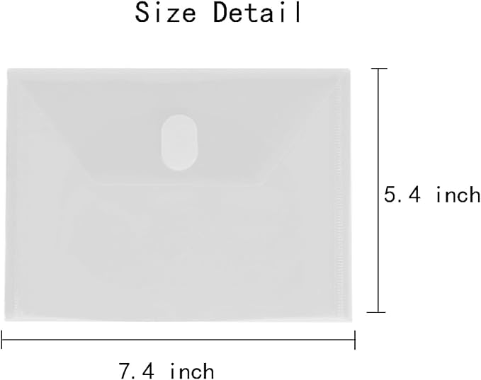 24pcs 5x7 Plastic Clear Envelopes Receipt Coupon Stickers Stamps Storage Case File Organizer Holder