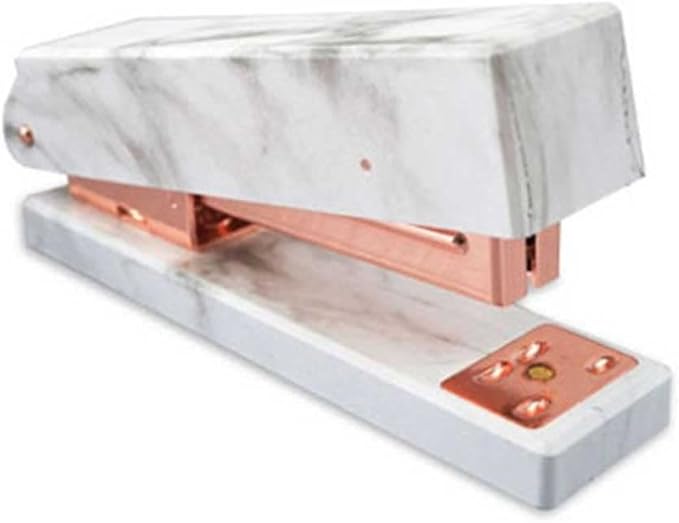 Elegant Marble Pattern Stapler Heavy Duty Desktop Spring Powered Stapler for Home Office Bookbinding Supplies(D)