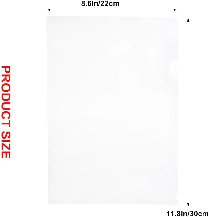 20PCS A4 Plastic Clear Document Folders Copy Safe Project Pockets Clear Plastic Folder Project Pockets Poly Sleeve Folders Transparent Color