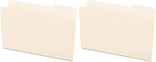 Universal UNV15123 1/3-Cut Top Tabs Right Position 11 Point File Folders - Legal Size, Manila (100-Piece/Box) (Pack of 2)