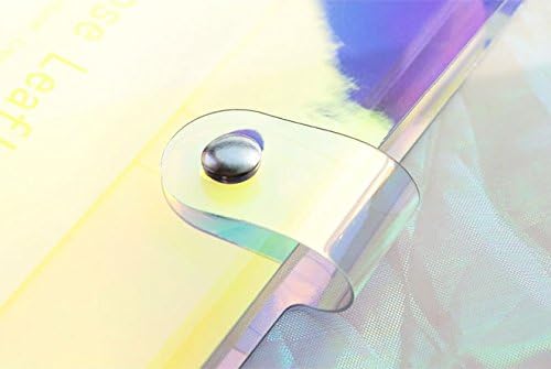 A6 A5 6-Holes Colorful PVC Cover Personal Organizer with Snap Button Closure File Folder for Loose Leaf Sheet Notebook (Black Rain, A5 Combo)