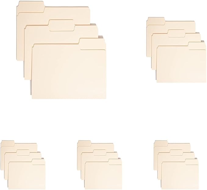 Smead SuperTab Heavyweight File Folder,Oversized 1/3-Cut Tab,Letter Size,Manila,50 Per Box (10401),(Pack of 5)