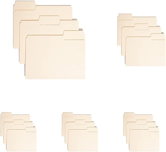Smead SuperTab Heavyweight File Folder,Oversized 1/3-Cut Tab,Letter Size,Manila,50 Per Box (10401),(Pack of 5)