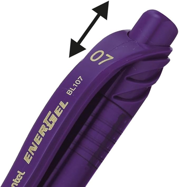 Pentel EnerGel-X Retractable Liquid Gel Pen, (0.7mm) Metal Tip, Medium Line, Violet Ink