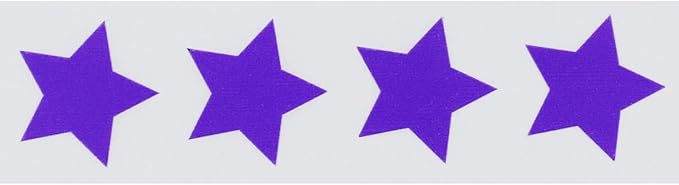 Purple Star Stickers, 3/4" Inch, 500 Labels per Roll - Perfect for Reward Systems, Decorating, and Crafting in Schools, Offices, Home and Personal Use