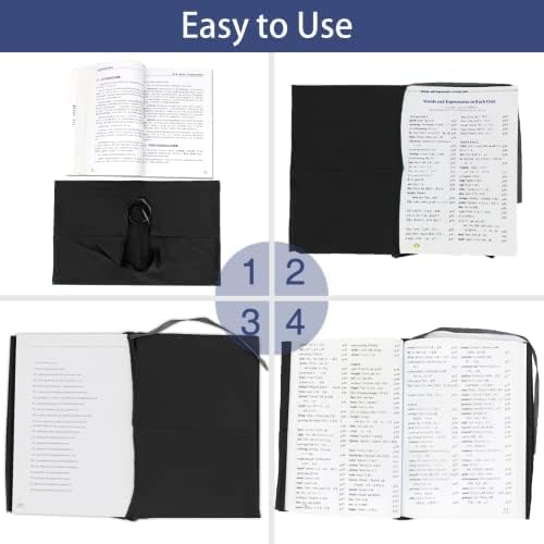 KICNIC Black Book Covers 1 Pack, 6"x9" Stretchable Book Sox Suitable for Most Hardcover Books, Up to 8.5”X9.5” Washable and Reusable Protective Cover for Textbooks
