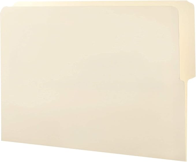 Smead End Tab File Folder, Shelf-Master Reinforced 1/2-Cut Tab Top Position, Letter Size, Manila, 100 per Box (24127)